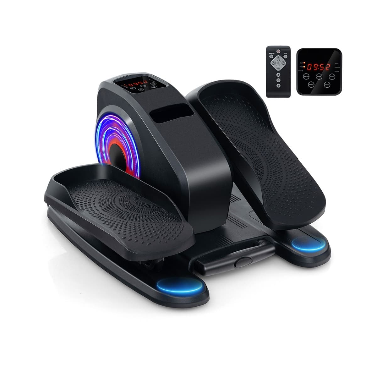 CostwayAppareil Elliptique de Bureau Portable avec Écran d'Affichage Pédale d'Exercice Électrique pour Personnes Âgées avec Télécommande