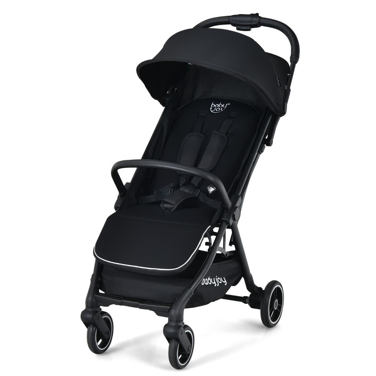 CostwayPoussette Canne Ultra Compacte avec Structure en Aluminium Harnais à 5 Points Convient aux Enfants 0-36 mois Noir